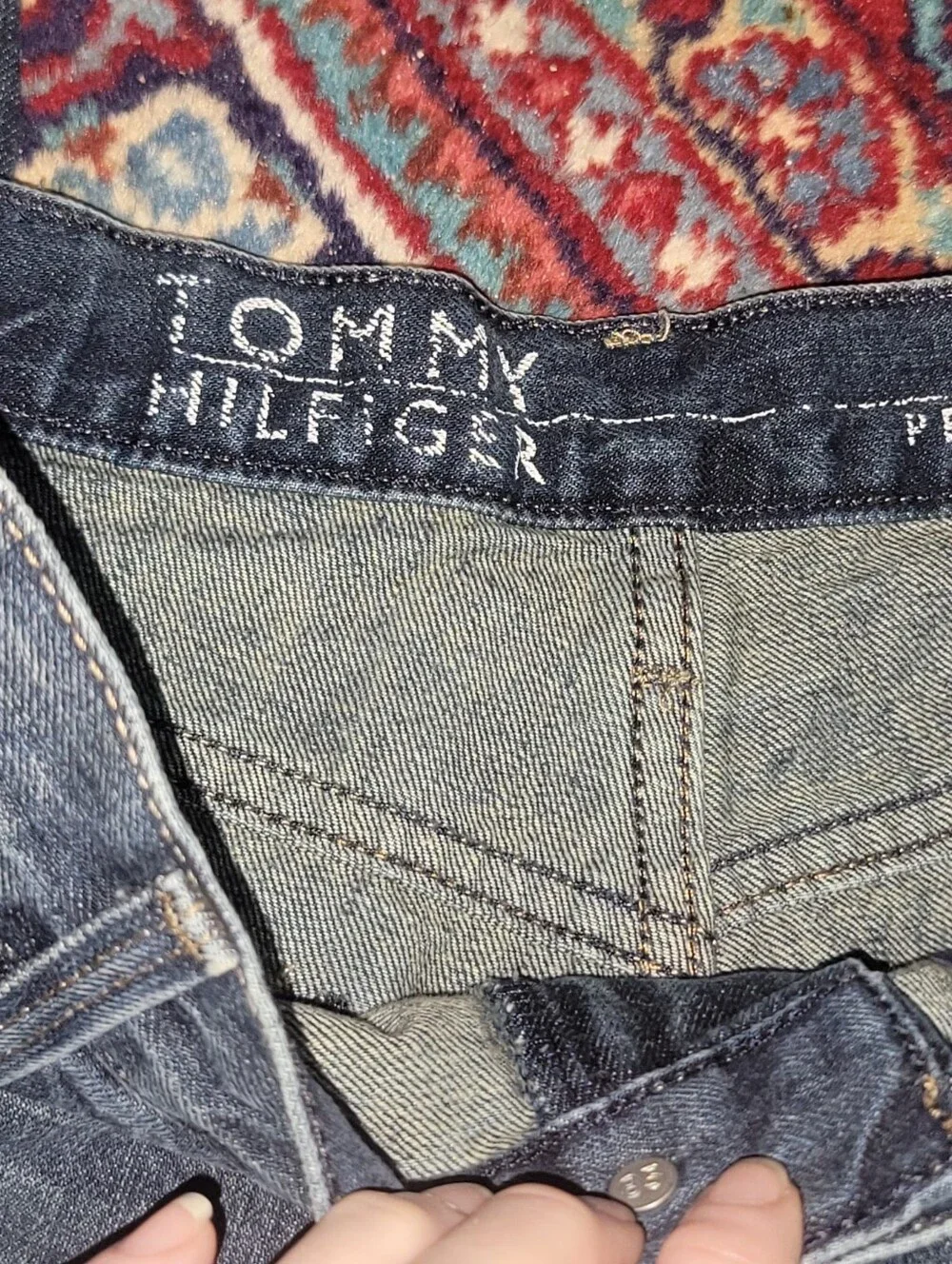 Tommy Hilfiger Men's Slim Straight Blue Denim Jeans 32W X 27L